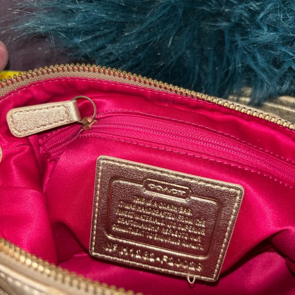 Coach Tan and Blue Mini Bag with Colorful Design - Picture 8 of 9